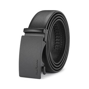 Кожаный ремень мужской шириной 3,5 см FAIRWHALE, черный с красной лентой "Год зодиака"