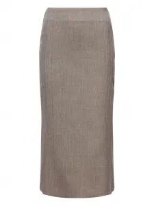 Юбка миди с разрезом MM6 Maison Margiela, коричневый