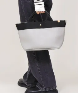 Двусторонняя кожаная сумка-тоут с ленточной ручкой и термоизолированными карманами United Base, цвет Gray