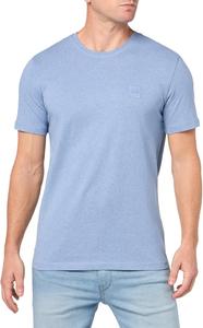 Мужская футболка BOSS с тональной тканой нашивкой-логотипом, Light Chambray Blue