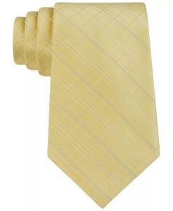 Тонкий галстук с крупной сеткой в ​​виде оконного стекла с травлением Calvin Klein, желтый
