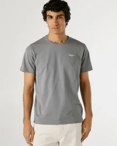Футболка мужская с коротким рукавом и печатным логотипом Pepe Jeans, серый