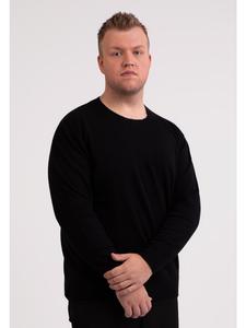 Свитер с круглым вырезом черного цвета CASH-MERE.CH