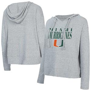 Женский худи с длинным рукавом и капюшоном concepts sport grey miami hurricanes juniper soft modest cropped Unbranded