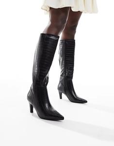 Сапоги SEQWL Starburst из кожи крокодила черного цвета