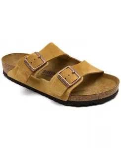 Мужские повседневные сандалии Arizona Suede Leather Soft Footbed от Finish Line Birkenstock, коричневый