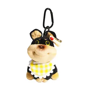 Очаровательная плюшевая кукла с зажимом для телефона в виде кролика, пчелы, собаки или лягушки с ободком-цветком, высота 15см Dolls and bears dance, желтый