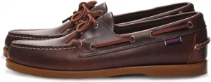 Мокасины Sebago Portland с вощеной обработкой - ручная работа, кожаные мокасины с вощеной отделкой, подкладкой из кожи и резиновой подошвой, не оставляющей следов и противоскользящей, коричневый