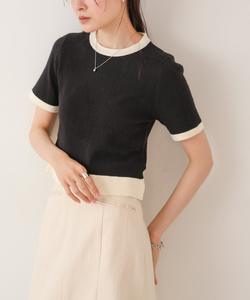 Вязаная футболка с контрастной отделкой