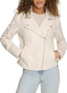 Женская кожаная куртка-косуха Levi's с прорезными карманами, экрю