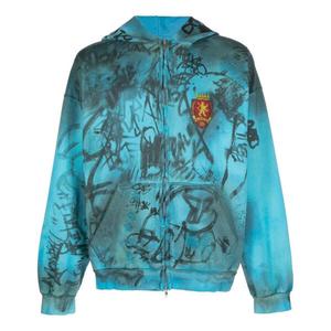 Куртка skater zip-up hoodie medium fit 'blue sky' Balenciaga, голубой