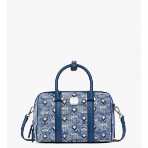 Маленькая сумка-бостон из джинсовой ткани Visetos MCM, lu