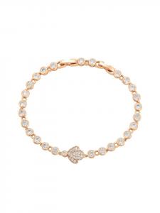 Faina Женский браслет с кристаллами, розовое золото, белый
