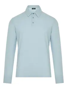 Рубашка поло с длинными рукавами Zanone, синий