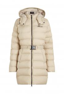Зимнее пальто LIGHTWEIGHT LONG PUFFER KARL LAGERFELD, бежевый