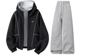 Толстовка Women's Hooded Moderate Regular WARRIOR, черный+heather серый