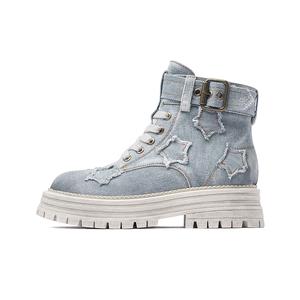 Короткий ботинок Мартин 5 см Женский JOSINY, Черный (Без подкладки)