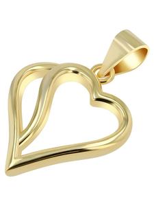 Adeliás Женский кулон - Сердце. Кулон в форме сердца из серебра 925 пробы с золотым покрытием