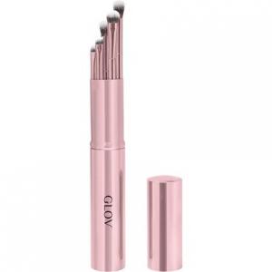 Набор кистей для макияжа глаз, 5 предметов, профессиональные наборы для макияжа, кисти для растушевки складок, мини-плоские тени для век, подводка для глаз, мягкая синтетическая щетина розового цвета Glov