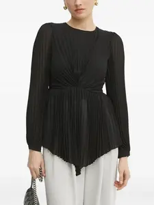 Плиссированный топ с закручивающимся передом TWINSET, черный