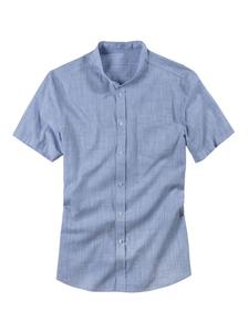 Рубашка с коротким рукавом HIS, синий