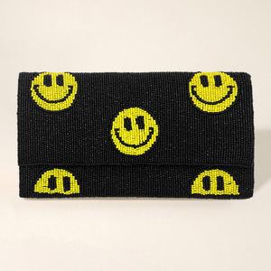 Узорчатая клатч-сумка через плечо с вышивкой бисером FASHNZFAB, черный