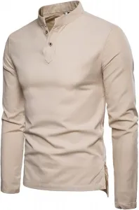 Мужская хлопковая футболка-поло с длинным рукавом Tazeap