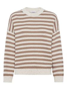 Brunello Cucinelli свитер в полоску, нейтральный