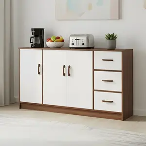 Lanyu Комод 140х40х80 см для спальни из массива дерева с шпоном, 5 ящиков, цвет prairie