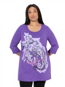 Ulla Popken Длинная футболка фиолетового цвета