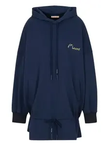 Платье мини с кулиской Marni, синий