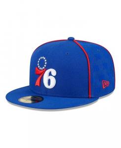 Мужская приталенная шляпа Royal Philadelphia 76ers с окантовкой и флоком 59Fifty New Era, синий