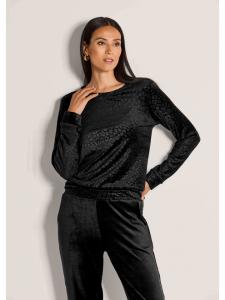 MADELEINE Свитер с длинными рукавами и анималистическим принтом, черный