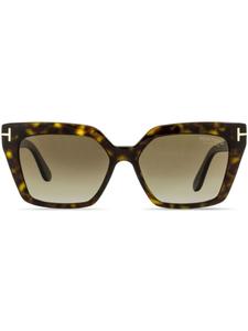 TOM FORD Eyewear солнцезащитные очки Winona в оправе 'кошачий глаз', коричневый