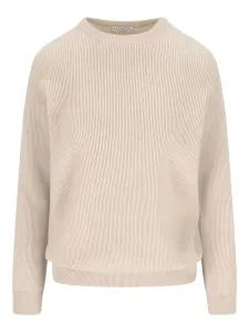 Свитер с круглым вырезом Brunello Cucinelli, нейтральный