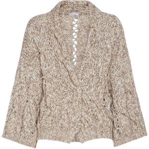 Кардиган вязаный с широкими рукавами Brunello Cucinelli, Natural