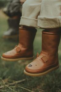 Зимние кожаные детские ботинки Wadudu Classic Boots Bear Donsje, коричневый
