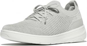 Женские кроссовки FitFlop, супер-Q вязанные слипоны на шнуровке, серый