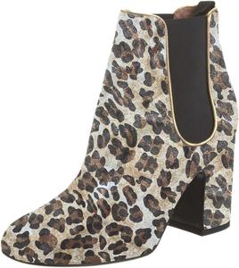 Женские ботильоны YDN с закругленным носком и эластичной вставкой, на невысоком грубом каблуке, осенне-зимние, размеры 4-15 США, Leopard