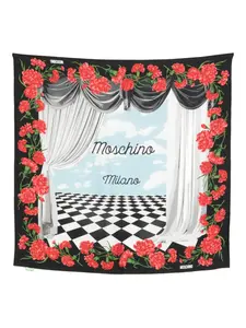 Шарф с принтом Moschino, черный