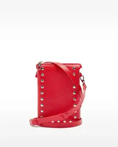 Маленькая женская сумка-бандо с застежкой-молнией и декоративными заклепками Parfois, красный