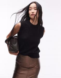 Жилет из смеси альпаки, трикотажный, черный Arket