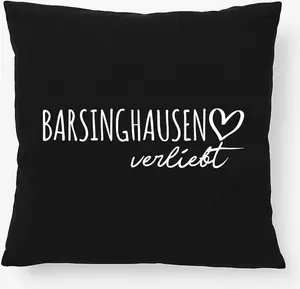 Подушка Huuraa Barsinghausen in Love Gift 40x40 см с наполнителем из черного хлопка Barsinghausen Decor Hellweg Druckerei