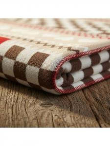 Espico Плед в деревенском стиле, красно-бежевого цвета