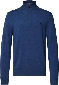 POLO RALPH LAUREN Мужской свитер с четверть-молнией из шерстяной смеси, Blue Heather