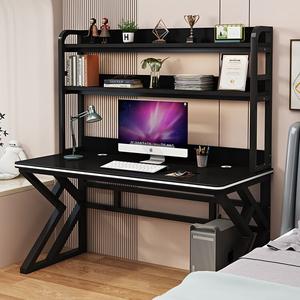 Компьютерный стол Xinmeikai с полками 100x60x170 см, черная рама + карбон