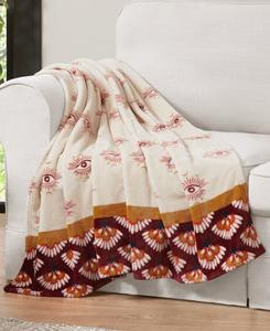 Мягкий, плюшевый плед, 50 x 70 дюймов Jessica Simpson, Celeste Burgandy/Red