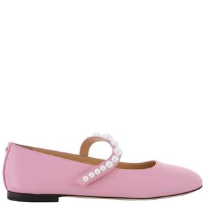 Mach & Mach Sirene Балетки с искусственным жемчугом, розовый