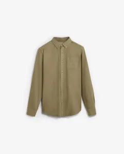 Мужская рубашка Oxford с прямым кроем, карманом и вышитым черепом в тон на груди Scalpers, коричневый