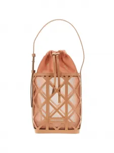 Сумка-ведро в стиле клетки EMPORIO ARMANI, оранжевый